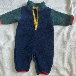 Hanna Andersson 3-6 month Blue and Green Fleece Onesie